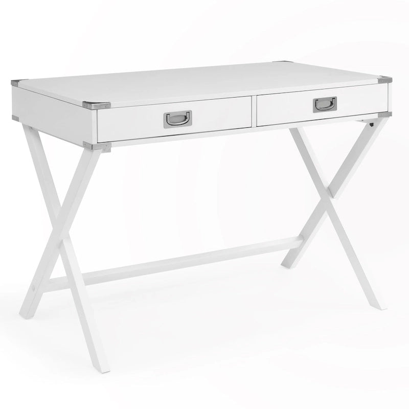 Bureau d'ordinateur en bois massif avec tiroirs