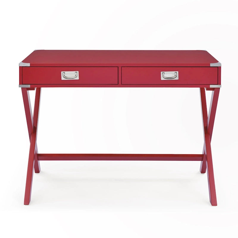 Bureau d'ordinateur en bois massif avec tiroirs