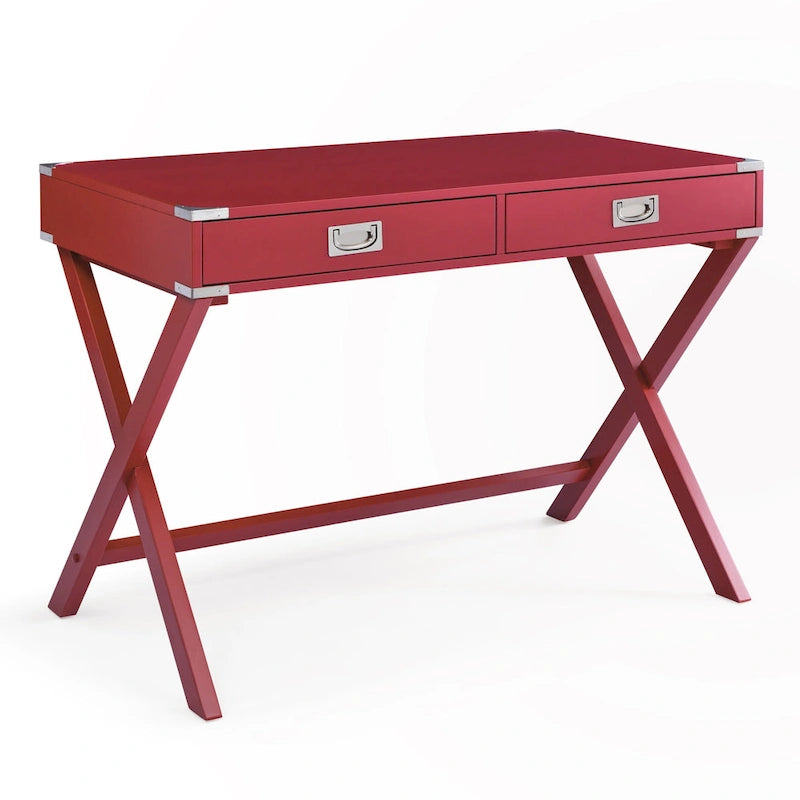 Bureau d'ordinateur en bois massif avec tiroirs