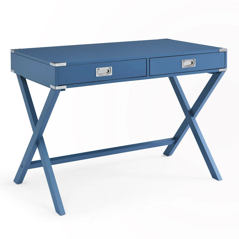 Bureau d'ordinateur en bois massif avec tiroirs