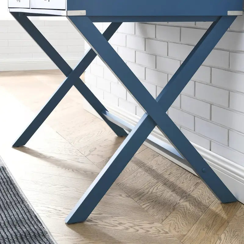 Bureau d'ordinateur en bois massif avec tiroirs