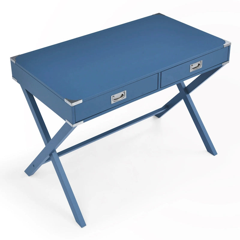 Bureau d'ordinateur en bois massif avec tiroirs
