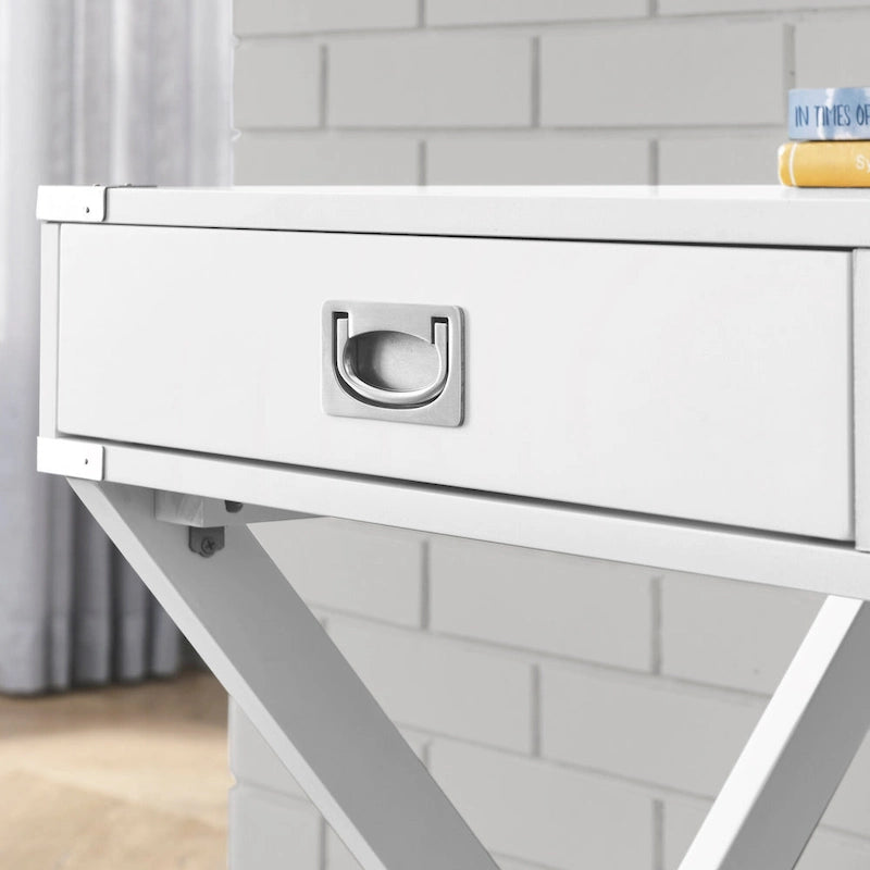 Bureau d'ordinateur en bois massif avec tiroirs