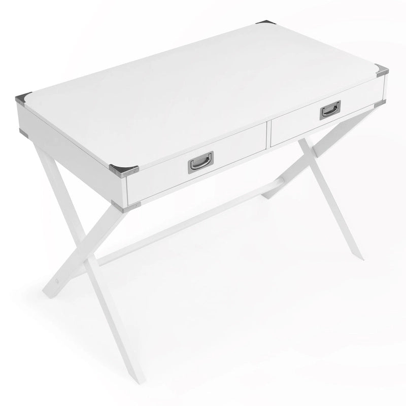 Bureau d'ordinateur en bois massif avec tiroirs