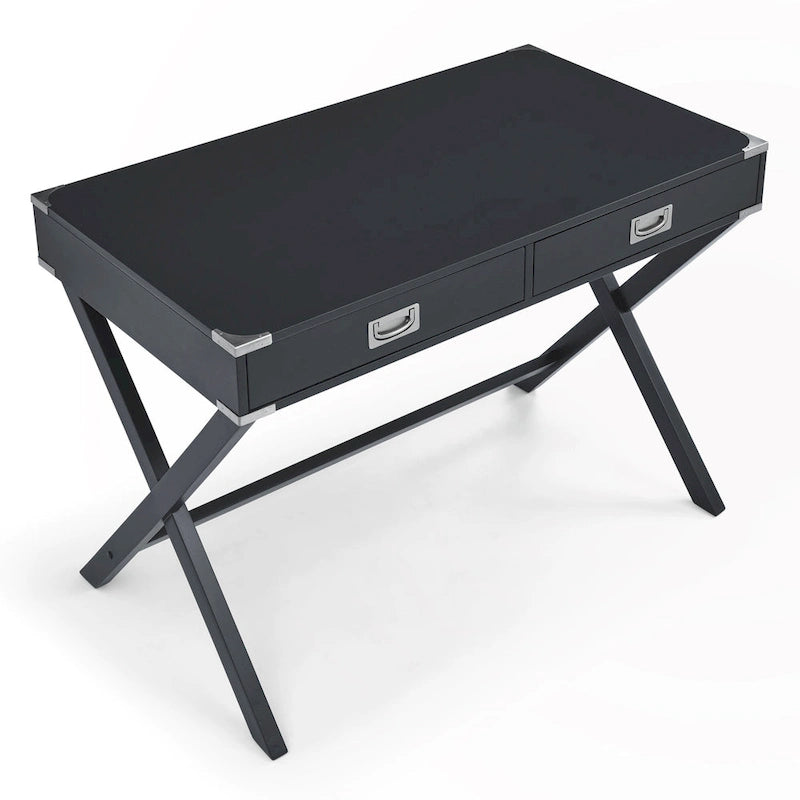 Bureau d'ordinateur en bois massif avec tiroirs