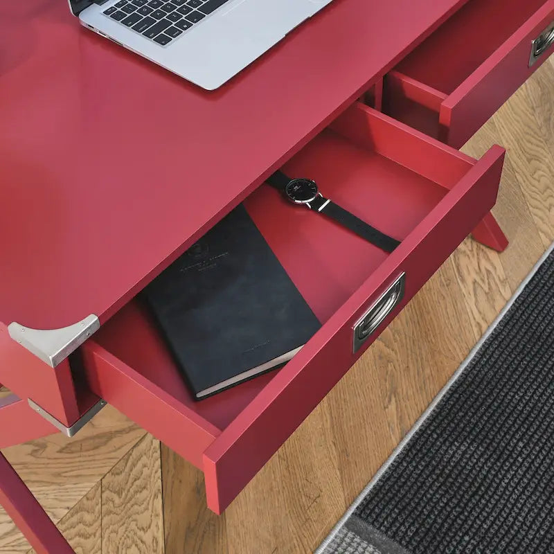 Bureau d'ordinateur en bois massif avec tiroirs
