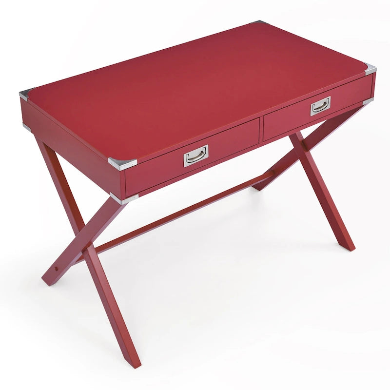 Bureau d'ordinateur en bois massif avec tiroirs