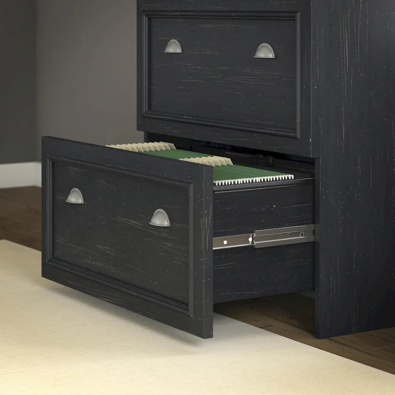 Bureau 60W Fairview avec huche, armoire et bibliothèque de Bush Furniture