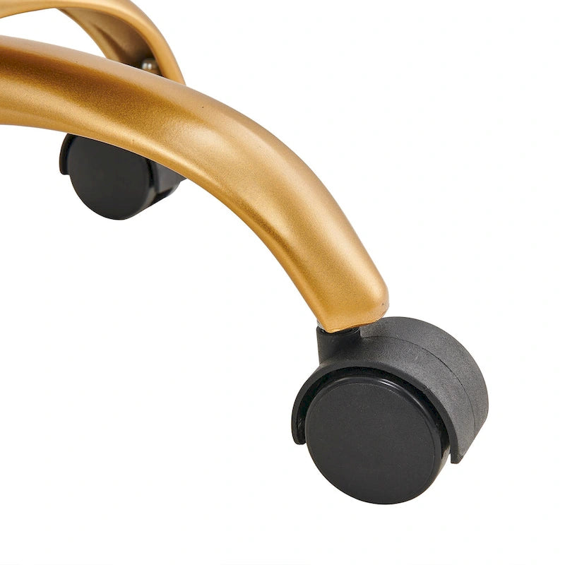 Chaise de bureau pivotante à dossier mi-haut en cuir doré LUXMOD pour ordinateur