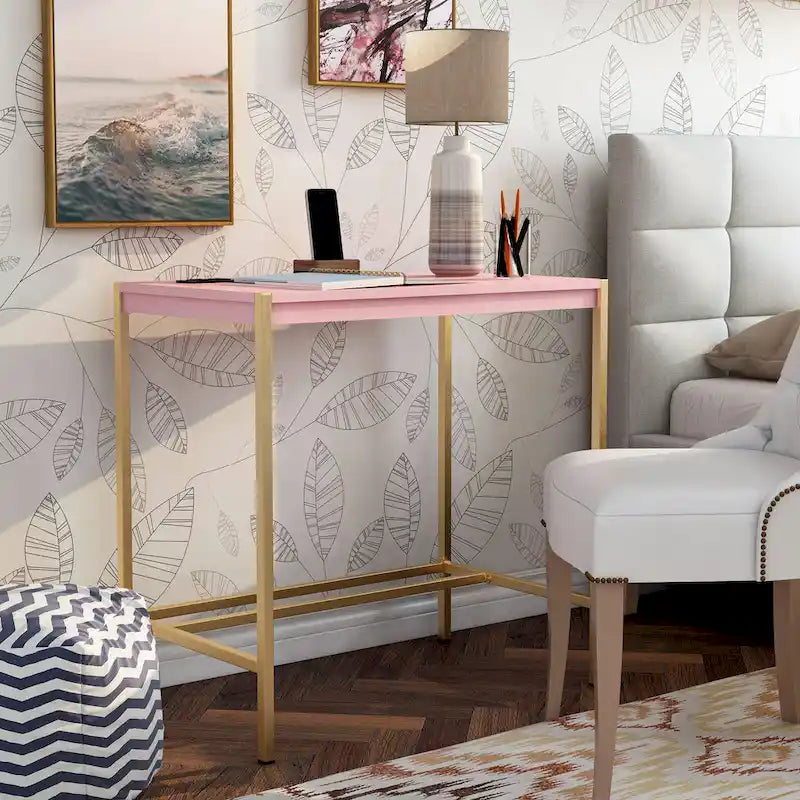 Bureau d'ordinateur moderne Belzie de 30 pouces en acier avec ports USB par Furniture of America