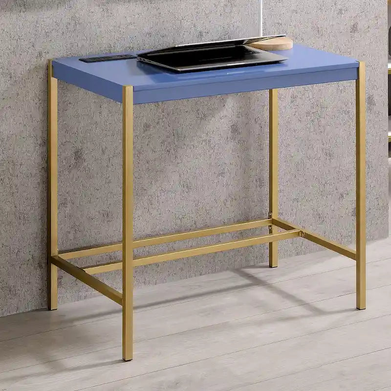 Bureau d'ordinateur moderne Belzie de 30 pouces en acier avec ports USB par Furniture of America