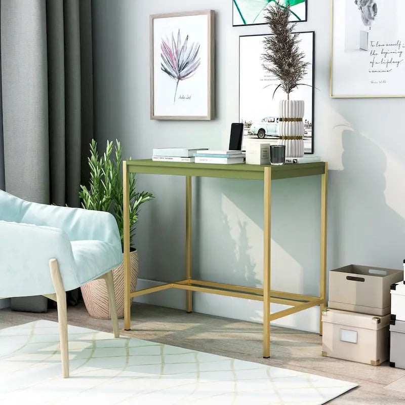 Bureau d'ordinateur moderne Belzie de 30 pouces en acier avec ports USB par Furniture of America