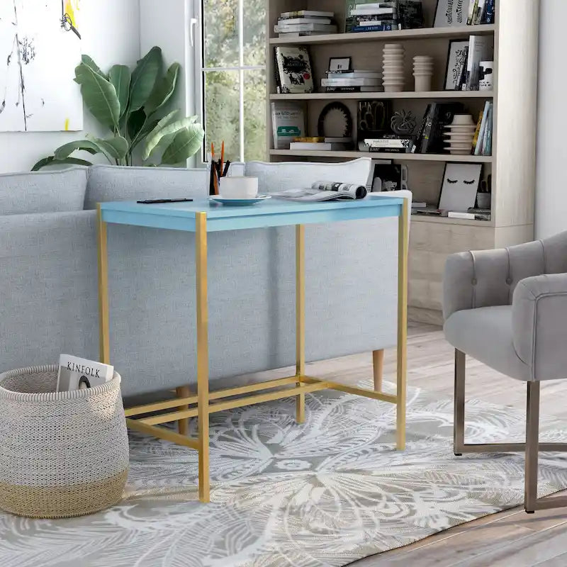 Bureau d'ordinateur moderne Belzie de 30 pouces en acier avec ports USB par Furniture of America