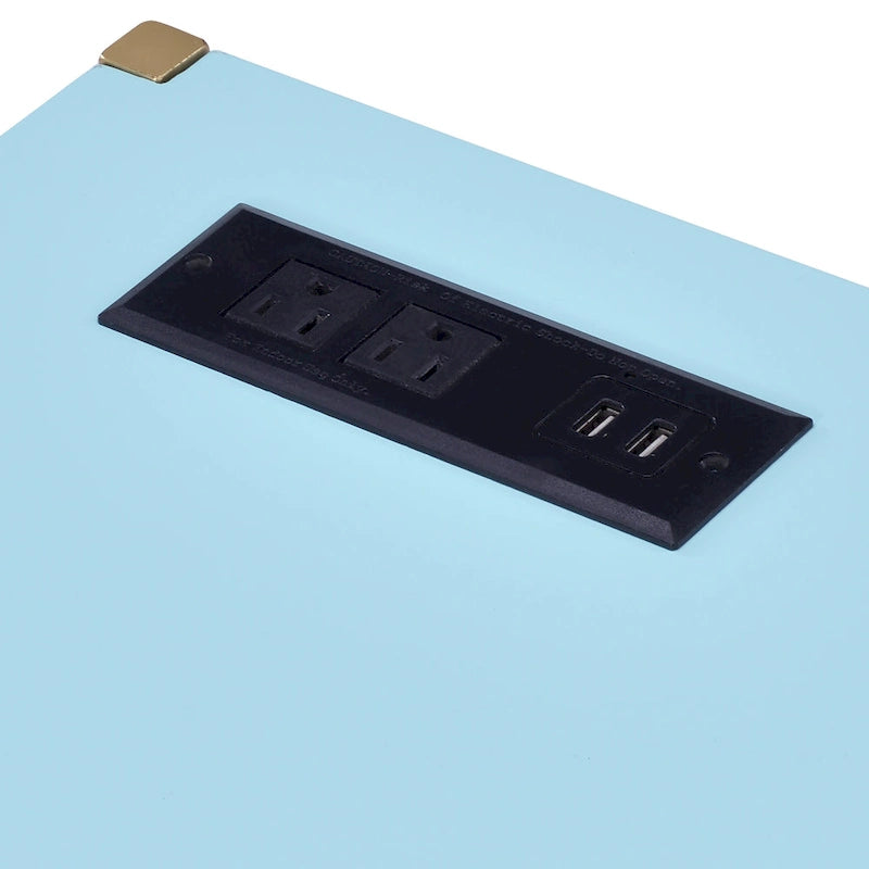 Bureau d'ordinateur moderne Belzie de 30 pouces en acier avec ports USB par Furniture of America