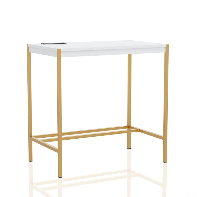 Bureau d'ordinateur moderne Belzie de 30 pouces en acier avec ports USB par Furniture of America