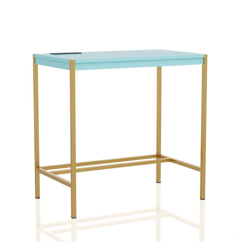 Bureau d'ordinateur moderne Belzie de 30 pouces en acier avec ports USB par Furniture of America