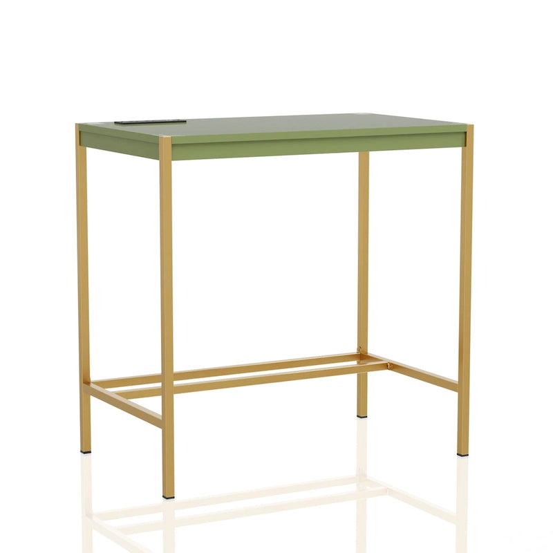Bureau d'ordinateur moderne Belzie de 30 pouces en acier avec ports USB par Furniture of America
