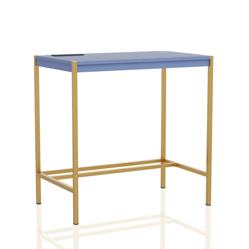 Bureau d'ordinateur moderne Belzie de 30 pouces en acier avec ports USB par Furniture of America