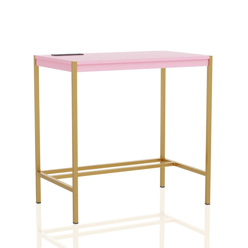 Bureau d'ordinateur moderne Belzie de 30 pouces en acier avec ports USB par Furniture of America