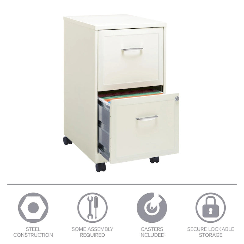 Classeur mobile 2 tiroirs Space Solutions blanc perle