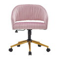 Chaise de bureau moderne dorée en velours pivotante et réglable en hauteur