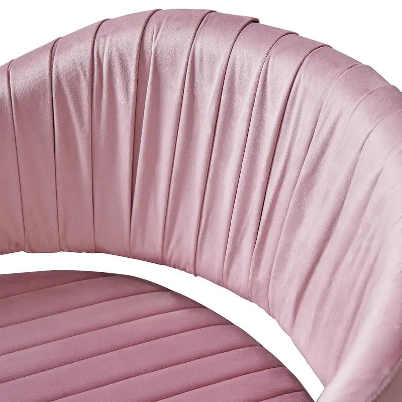 Chaise de bureau moderne dorée en velours pivotante et réglable en hauteur
