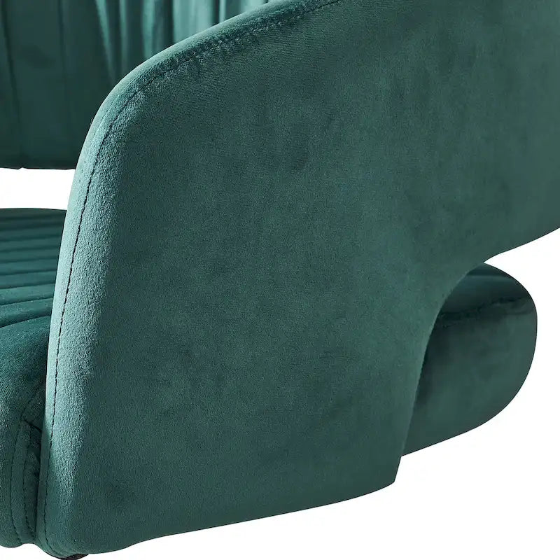 Chaise de bureau moderne dorée en velours pivotante et réglable en hauteur