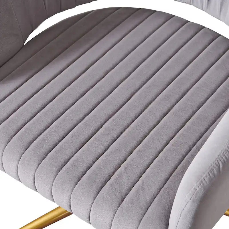 Chaise de bureau moderne dorée en velours pivotante et réglable en hauteur