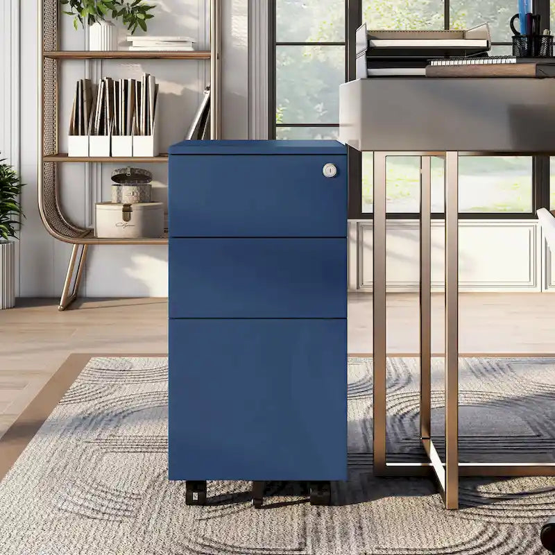 Classeur à 3 tiroirs mobiles et verrouillables Owen Urban Metal Matte de Furniture of America