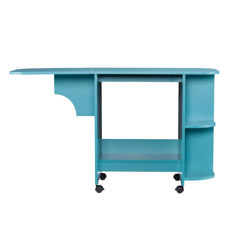 Table à couture/station d'artisanat roulante extensible Eastwick de SEI Furniture - Turquoise