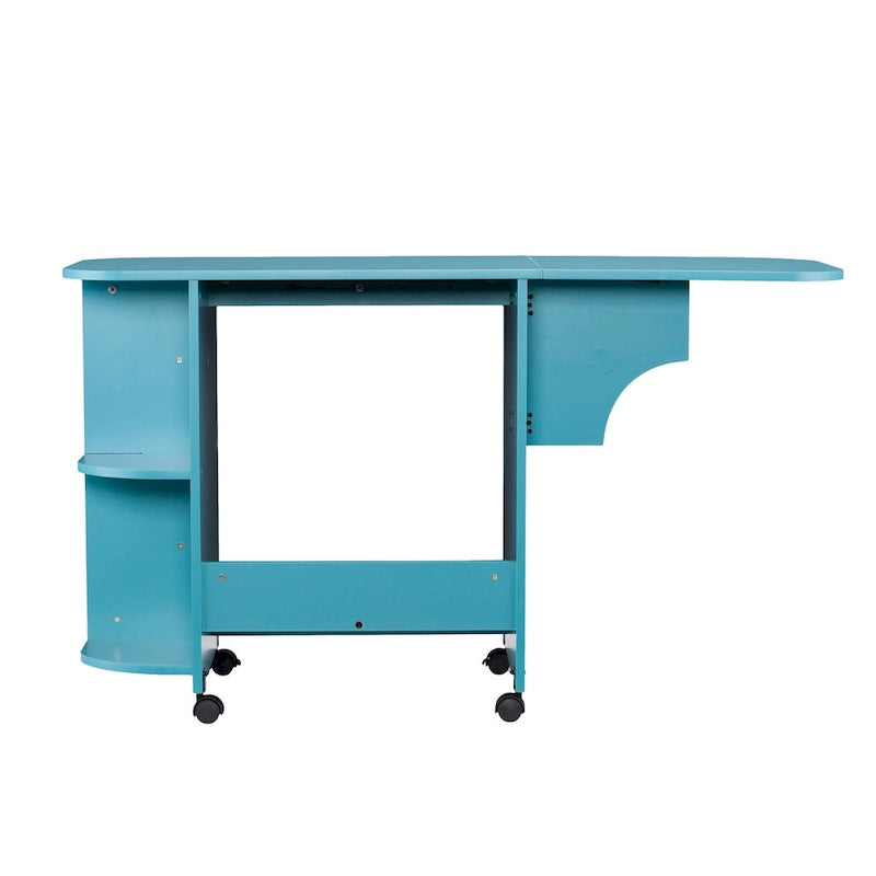 Table à couture/station d'artisanat roulante extensible Eastwick de SEI Furniture - Turquoise