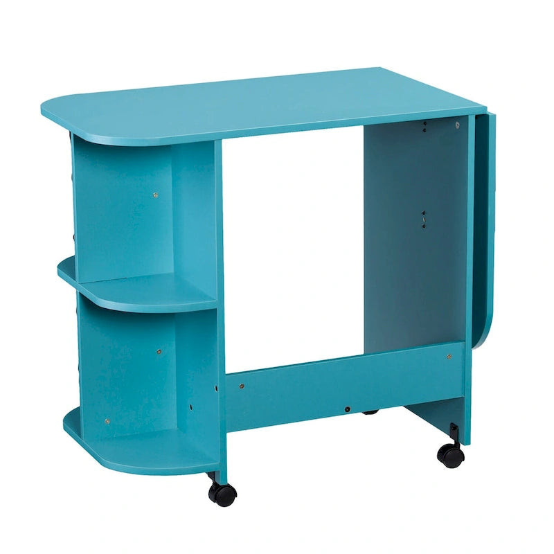 Table à couture/station d'artisanat roulante extensible Eastwick de SEI Furniture - Turquoise