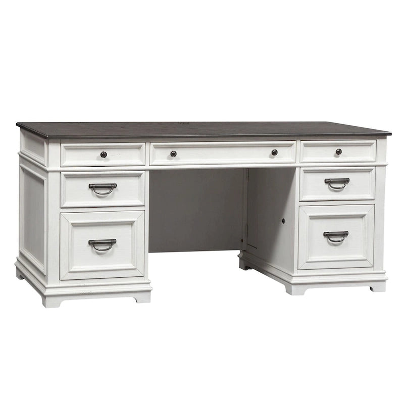 Bureau brossé blanc charbon Allyson Park