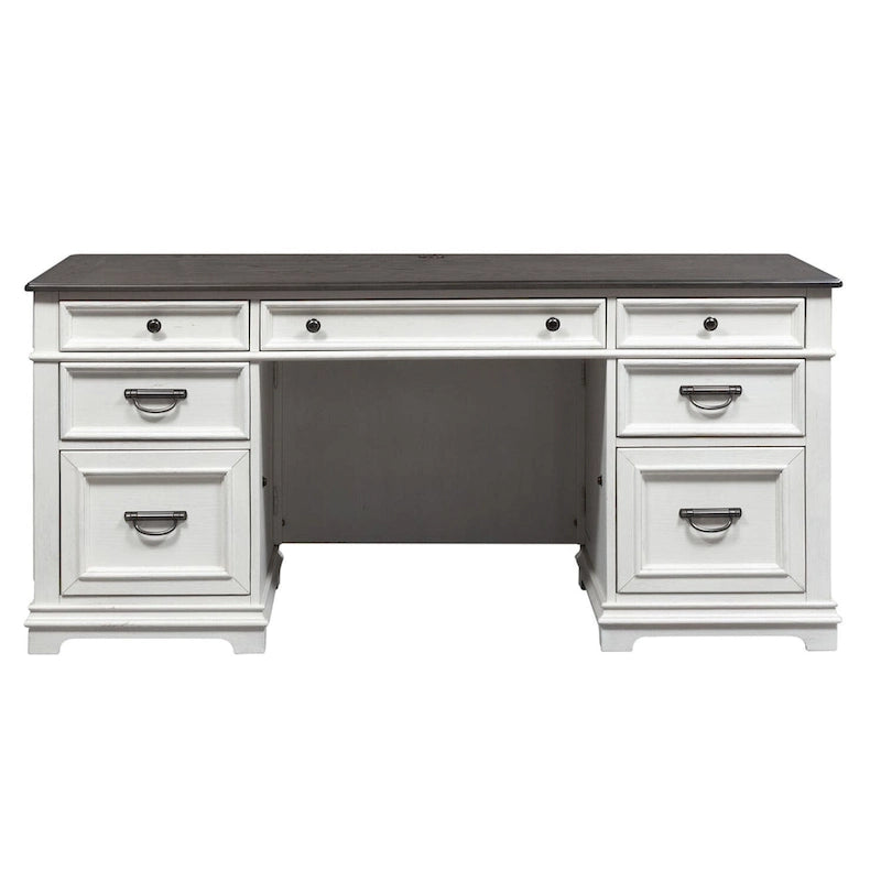 Bureau brossé blanc charbon Allyson Park