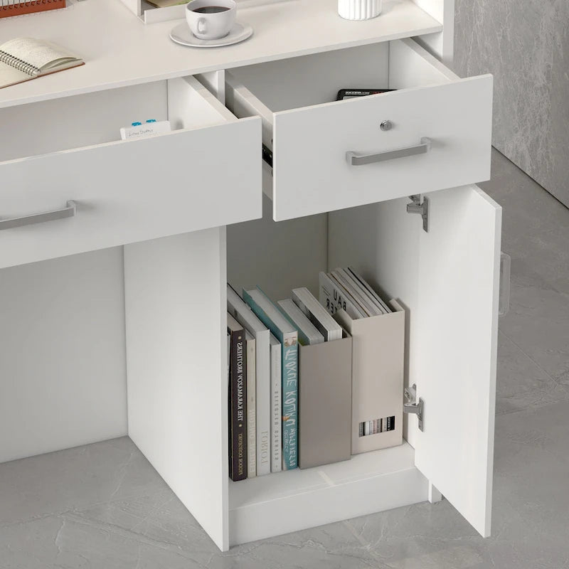 Table de réception à 3 tiroirs, bureau d'accueil, bureau d'ordinateur, bureau de travail