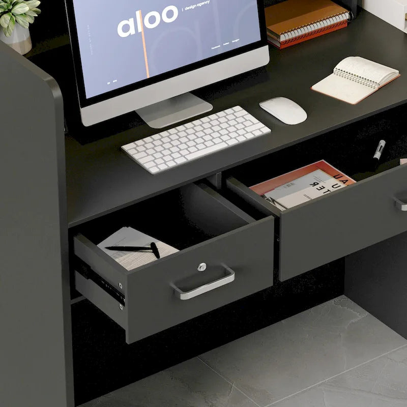 Table de réception à 3 tiroirs, bureau d'accueil, bureau d'ordinateur, bureau de travail