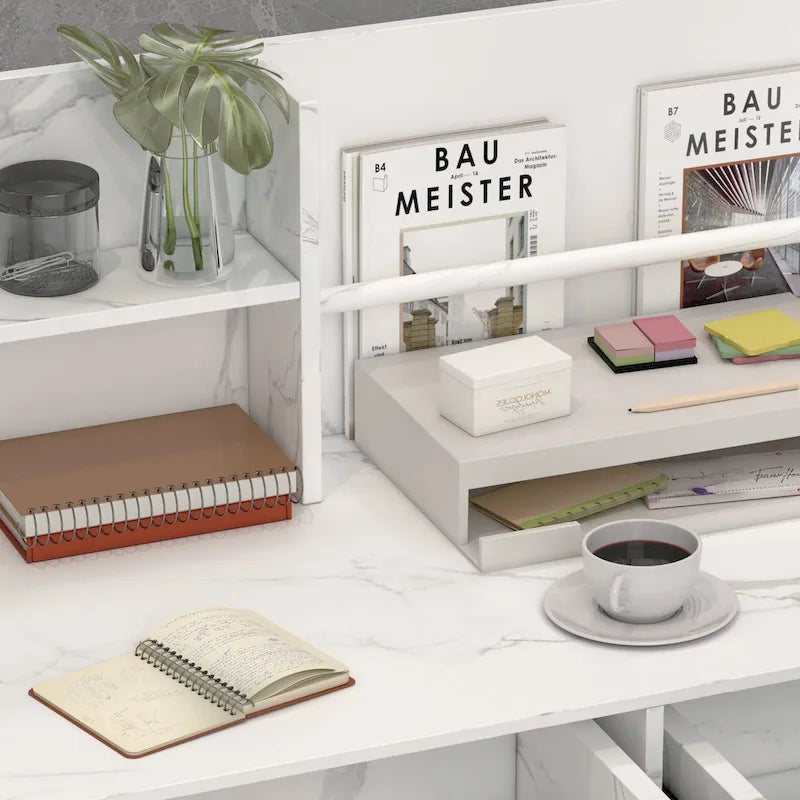 Table de réception à 3 tiroirs, bureau d'accueil, bureau d'ordinateur, bureau de travail