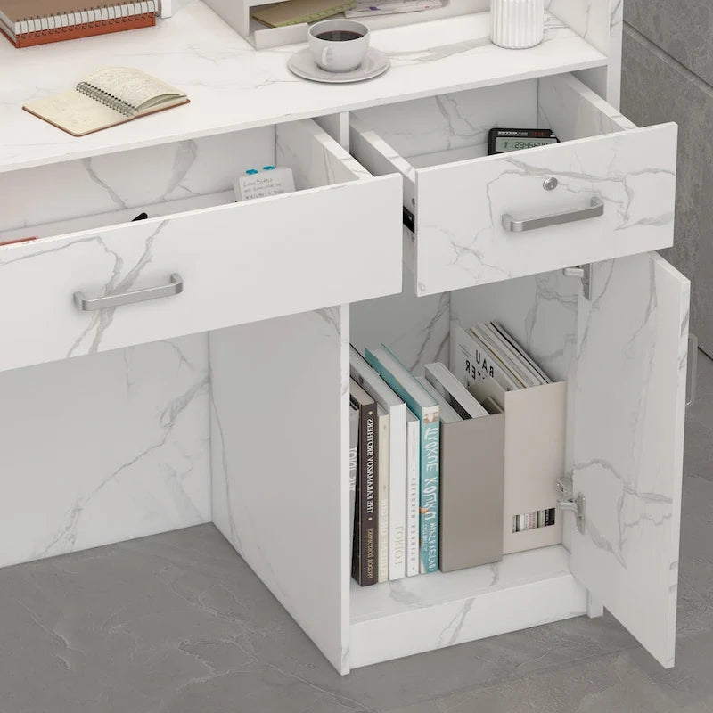 Table de réception à 3 tiroirs, bureau d'accueil, bureau d'ordinateur, bureau de travail