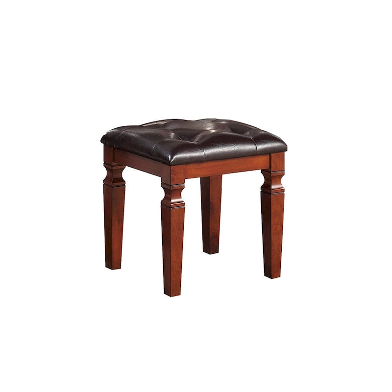 Ensemble coiffeuse avec tabouret en tissu et bois