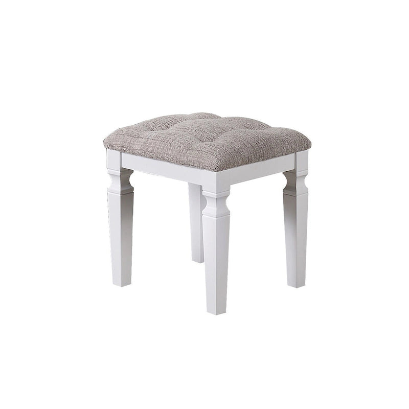 Ensemble coiffeuse avec tabouret en tissu et bois