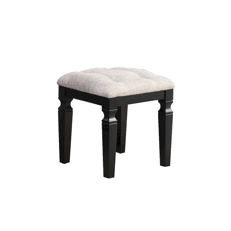 Ensemble coiffeuse avec tabouret en tissu et bois
