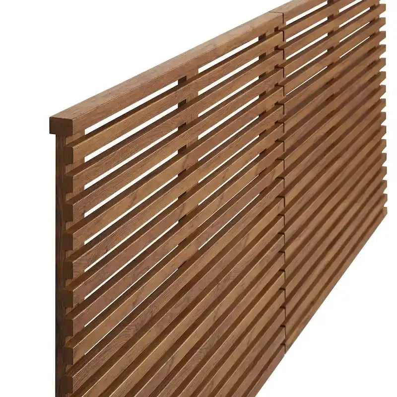 Tête de lit flottante King Size Vidalia en noyer, style moderne du milieu du siècle