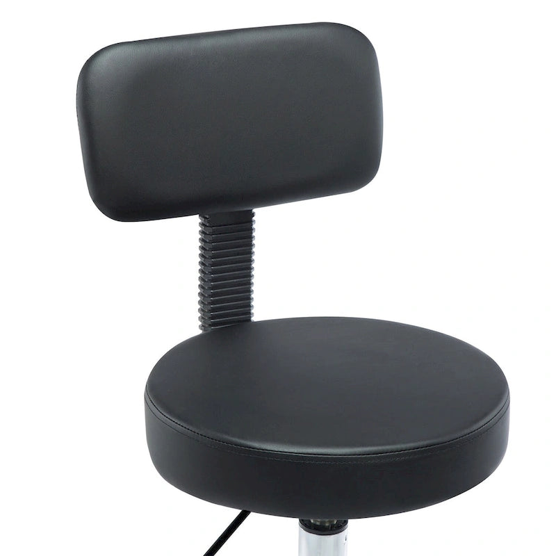 Tabouret de travail roulant réglable avec siège en similicuir et repose-pieds pliable, tabouret polyvalent pour bureau à domicile, coiffeuse,