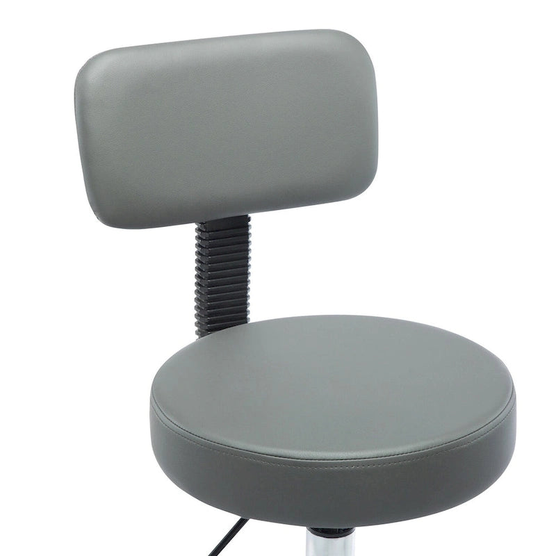Tabouret de travail roulant réglable avec siège en similicuir et repose-pieds pliable, tabouret polyvalent pour bureau à domicile, coiffeuse,