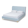 Lit plateforme Silver Orchid Bruce Glam en tissu velours