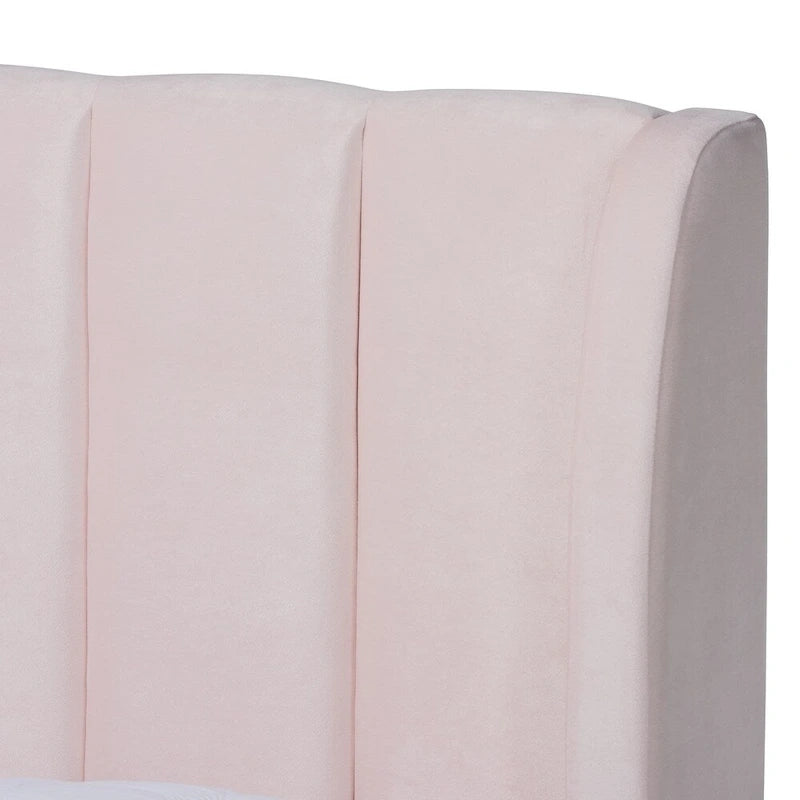 Lit plateforme Silver Orchid Bruce Glam en tissu velours