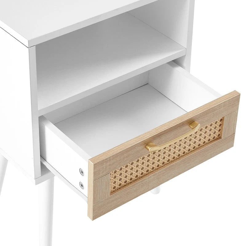 Table de chevet avec station de recharge et tiroir