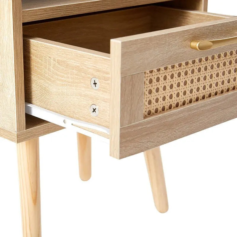 Table de chevet avec station de recharge et tiroir