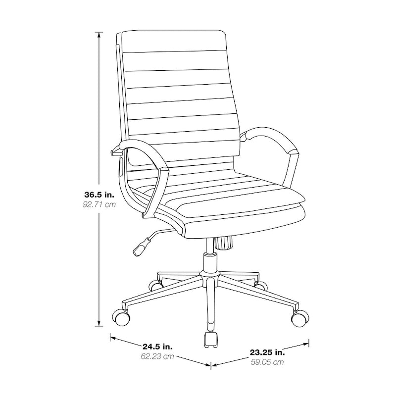 Chaise de bureau mi-hauteur en similicuir avec base dorée OSP Home Furnishings