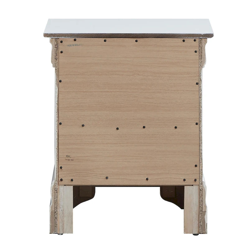Table de chevet en bois Lorana à 2 tiroirs